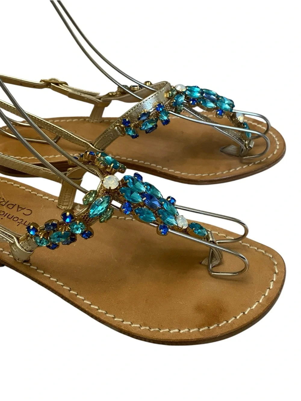 Antonio Viva CAPRI Faux Sea Tone Gems Sandals